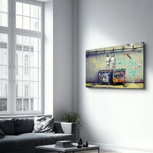 Tablou decorativ Re-Bloom, sticla temperata, multicolor, 46 x 72 cm - Img 2