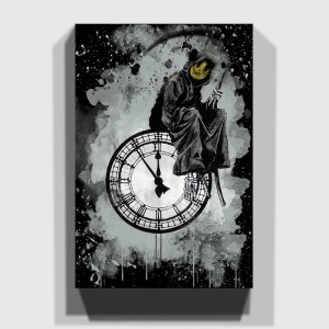 Tablou Grin Reaper, negru/gri, 76 x 50 x 3 cm - Img 1