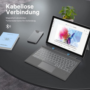Tastatura magnetica Earto, touchpad inteligent, Bluetooth 5.1, gri, 7 culori iluminare, Surface Pro 7+/7/6/5/4/3 - Img 4