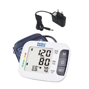 Tensiometru Profesional de brat , complet automat Perfect Medical cu adaptor la priza , avizat , Indicarea valorilor masurate in conformitate cu parametrii stabiliti de Organizatia Mondiala a Sanatatii (OMS), Resigilat, Grad A - Img 3