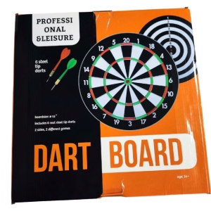 Tinta de darts din pluta cu 2 fete, Van Der Meulen, cu 6 sageti incluse, varf de metal, 38 cm diametru - Img 2