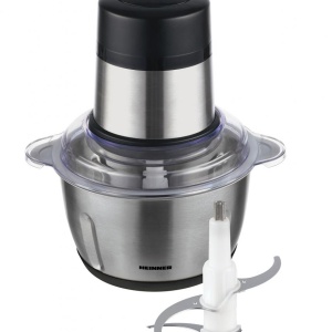 Tocator de legume Heinner HMC-D300SS, Putere 300W, Capacitate 2L, 2 cutite din inox, 2 viteze, Bol din inox, Argintiu - Img 2