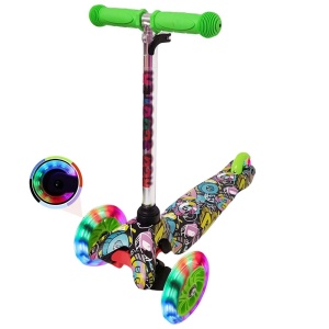 Trotineta cu 3 roti si luminite multicolore, Verde, PC 54-D - Img 3