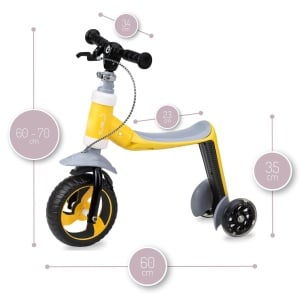 Trotineta transformabila 2 in 1 MoMi ELIOS Yellow - Img 2