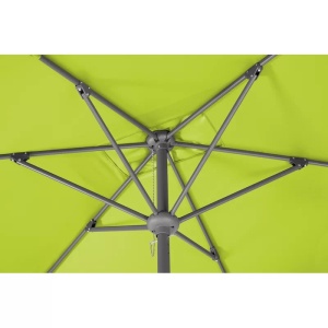 Umbrela pentru soare Tunis, metal/poliester, gri/verde mar, 270 x 150 x 250 cm