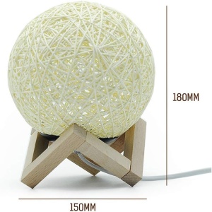 Veioza Rrzshop, LED, lemn/acril, natur/bej, 18 x 15 cm - Img 2