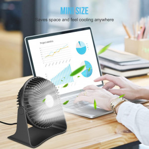 Ventilator de birou cu cap rotativ Honyin, USB, 3 viteze, ABS, negru - Img 6