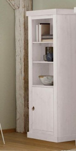 Vitrina Home Affaire, lemn masiv de pin, alb, 55 x 40 x 180 cm - Img 3