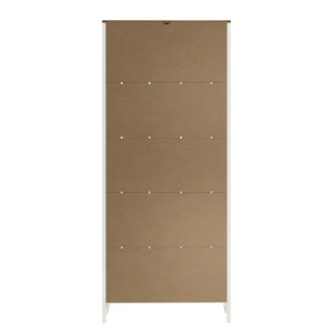 Vitrina Rivery I, lemn masiv de pin/sticla, alb/natur, 85 x 200 x 37 cm