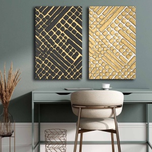 Wallity set 2 tablouri decorative canvas 45x70 cm, panza 100%, rama lemn pin 100%, multicolor - Verificat A · Re-Bloom