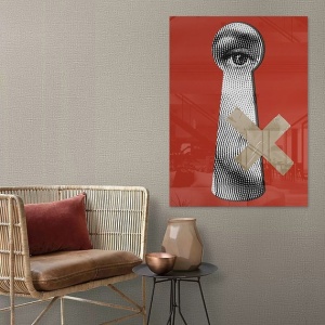 Wallity tablou decorativ pe sticla temperata, 40x60 cm, sticla 100% grosime 4mm, rosu/argintiu - Verificat A · Re-Bloom - Img 4