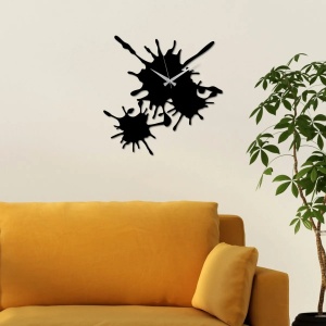 Wallxpert ceas de perete decorativ, metal 100% grosime 1.5mm, 49x49 cm, mecanism AA, 0.431 kg, negru - Verificat A · Re-Bloom - Img 4