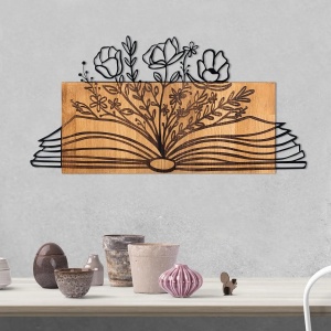 Wallxpert decor de perete 74x37 cm, metal 100% grosime 1.2mm, cadru lemn 3cm, negru si nuc - Verificat B · Re-Bloom - Img 5