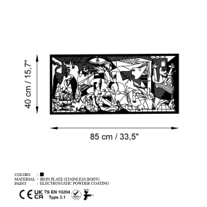 Wallxpert decor de perete din metal, 85x40 cm, grosime 1.5mm, negru - Verificat A · Re-Bloom - Img 4