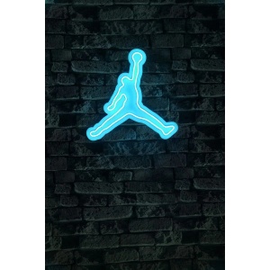Wallxpert decor de perete LED neon 42x40x2 cm, neon IP67, sablon PVC, cablu 375cm, adaptor 12V 4A, albastru - Verificat B · Re-Bloom - Img 5