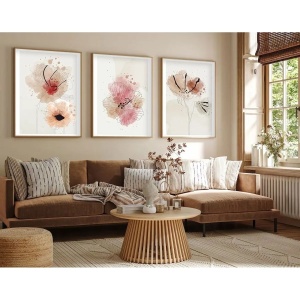 Wallxpert set 3 tablouri decorative cu rama, 3x50x70 cm, MDF 3mm, cadru lemn solid 2.5 cm, multicolor - Verificat A · Re-Bloom - Img 4