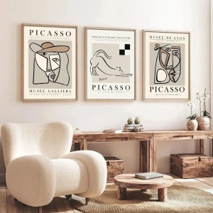 Wallxpert set 3 tablouri decorative cu rama, 3x50x70 cm, MDF 3mm, cadru lemn solid 2 cm, multicolor - Verificat A · Re-Bloom - Img 2