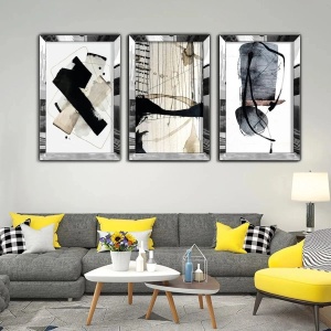 Wallxpert set 3 tablouri decorative MDF/plexiglas, 3x50x70 cm, MDF 3mm, cadru plexiglas 100%, multicolor - Verificat A · Re-Bloom - Img 2