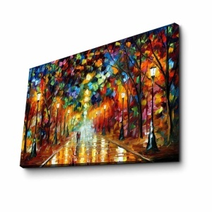 Wallxpert tablou canvas Leonid Afremov Farewell to Anger 45x70 cm, panza suede 100%, rama lemn 3 cm, multicolor - Verificat A · Re-Bloom