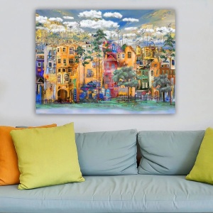 Wallxpert tablou decorativ canvas 70x100 cm, panza 100%, rama lemn 100% grosime 3 cm, multicolor - Verificat A · Re-Bloom - Img 3