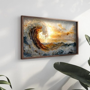 Wallxpert tablou decorativ inramat MDF, 60x120x3.5 cm, MDF 3mm, cadru brad 100%, format panoramic, multicolor - Verificat A · Re-Bloom - Img 4