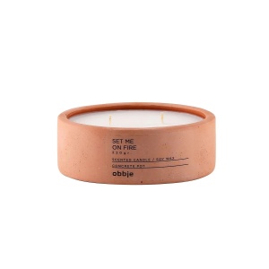 Aberto Design lumanare parfumata 12x4.5 cm, beton 100%, ceara de parafina si soia, aroma mar si scortisoara, roz - Verificat A · Re-Bloom