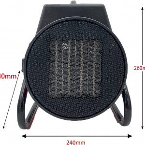 Aeroterma Qouwipy, 2000 W, rosu/negru, 26.5 x 21 x 29 cm