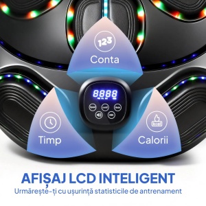 Aparat de box muzical Re-Bloom, spuma PU/ABS/EVA, 61x48x11 cm, 9 moduri, LED RGB, Bluetooth, cablu Type-C 2m, negru - Verificat A · Re-Bloom - Img 5