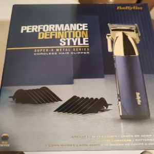 Aparat de tuns parul Super-X Metal BaByliss E992E , 12 Accesorii, 3 ore, 1,5-25mm , 10 pozitii, Otel Japonez,Husa, Auriu-Albastru Marin, Resigilat, Grad A - Img 2