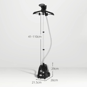 Aparat vertical de calcat cu abur Re-Bloom, 1.4L, extensibil, ABS/polipropilena, negru, 26 x 21,5 x 29 cm, Resigilat, Grad A - Img 3