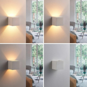 Aplica de perete Kay, LED, ipsos, alb, 11,5 x 11,5 x 11,5 cm - Img 8