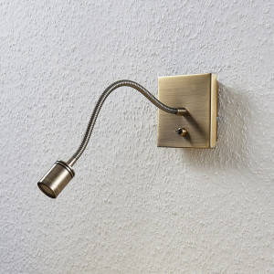 Aplica de perete Mayar, LED, cu brat flexibil, metal, alama, 11 x 11 x 35 cm - Img 6
