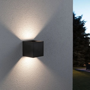 Aplica de perete pentru exterior Cybo, LED, aluminiu, gri, 10 x 10 x 10 cm