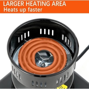 Aprinzator carbuni narghilea, electric, 450W, tip ibric, negru, cu protectie termostatica, control temperatura si picioare antialunecare, capacitate 8 carbuni, Resigilat, Grad A - Img 3