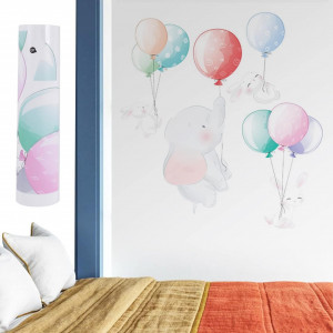 Autocolant de perete pentru copii Bzocio, PVC, multicolor, 64 x 64 cm 