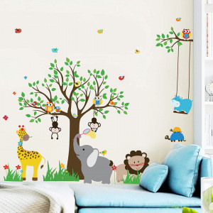 Autocolant de perete pentru copii Decalmile, plastic, multicolor, 30 x 90 cm