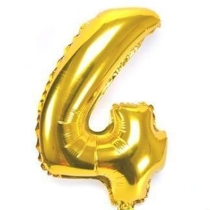 Balon aniversar Maxee, cifra 4, auriu, 40 cm