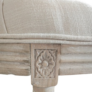 Banca in forma de semiluna Re-Bloom, textil aspect in/lemn hevea/spuma, 110x44x49 cm, sezut 6 cm, picioare 36 cm, 120 kg, crem/maro - Verificat A · Re-Bloom - Img 4