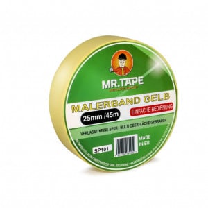 Banda adeziva pentru hartie  Mr.Tape, hartie, galben, 25 mm x 50 m