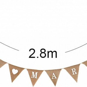 Banner pentru nunta Bunting, iuta, maro, 2,8 m 
