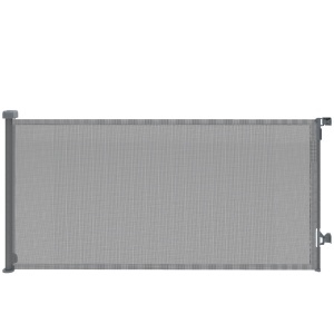 Bariera de siguranta pentru caini retractabila Re-Bloom, metal/aluminiu/ABS, 189x9x93 cm, pliabila 9x9x93 cm, gri - Verificat A · Re-Bloom