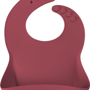 Baveta Basic Bib Minikoioi, 100% Premium Silicone â€“ Velvet Rose - Img 1