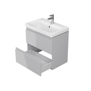 Baza si lavoar CS9721 suspendat, sertare, gri, 50x39.7x62 cm - Img 3