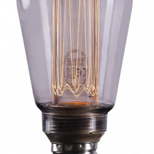 Bec decorativ LED E27 CROWN, sticla fumurie 3,5W, 230V, lumina alb cald, 14,2 x 6,4 cm - Img 6