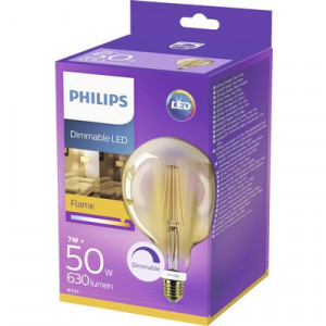 Bec vintage LED variabil Philips E27 8W, glob G120, durata viata 15.000 h - Img 2
