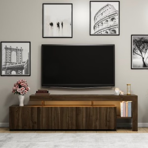 Beliz comoda TV living 192x53x37 cm, nuc, PAL 18mm, iluminare LED - Verificat A · Re-Bloom - Img 2