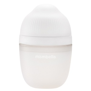 Biberon Anticolici Mombella Breast-Like, 210ml, Tetina M flux mediu, 100% Silicon, Ivory - Img 3