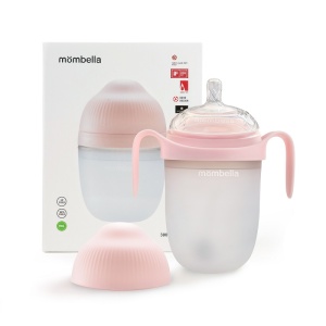 Biberon Anticolici Mombella Breast-Like, 300ml, Tetina 360Ãƒâ€šÃ‚Â° XL Flux Consistent, 100% Silicon, Old Roze - Img 4