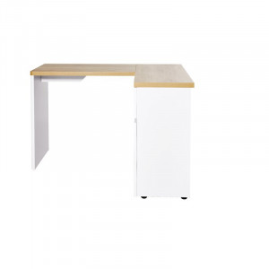Birou Libre din lemn, alb, 111 x 90 cm - Img 3