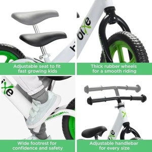 Bixe bicicleta fara pedale, cadru aluminiu, roti 12 inch, varsta 2-5 ani, verde - Verificat A · Re-Bloom - Img 4